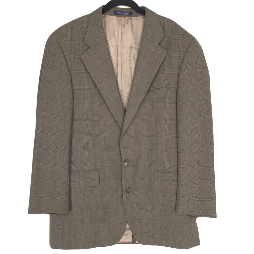 VINTAGE CHAPS RALPH LAUREN Sport Coat 42T Blazer Jacket 100% WOOL Check